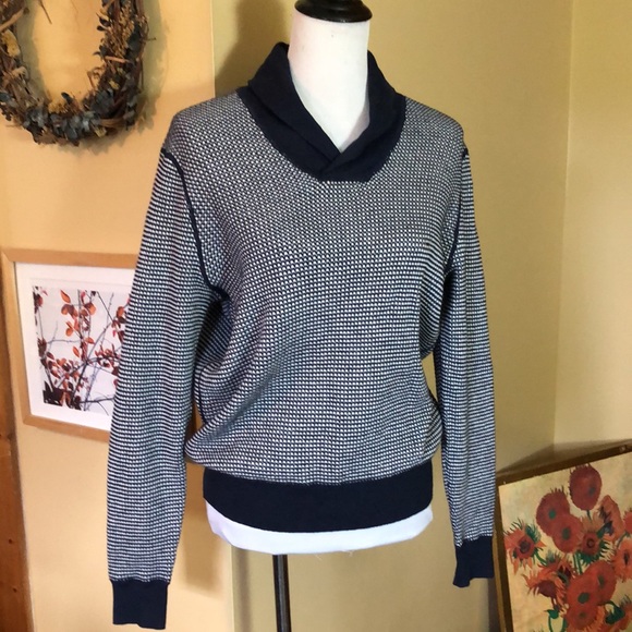 EXPRESS Size Medium Funnelneck Pullover Graphic WoolBlend Sweatshirt Soft $70NEW - Picture 1 of 12